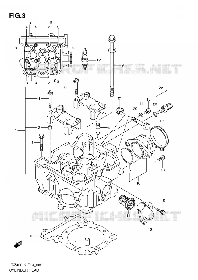CILINDERKOP Suzuki QUAD 400 QUADSPORT 2012  LT-Z400ZL2(E19)