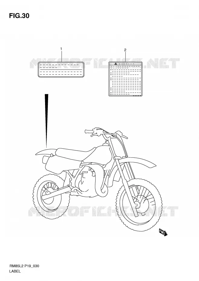 ETIKET Suzuki MOTO 85 RM 2012  RM85L2(P19)