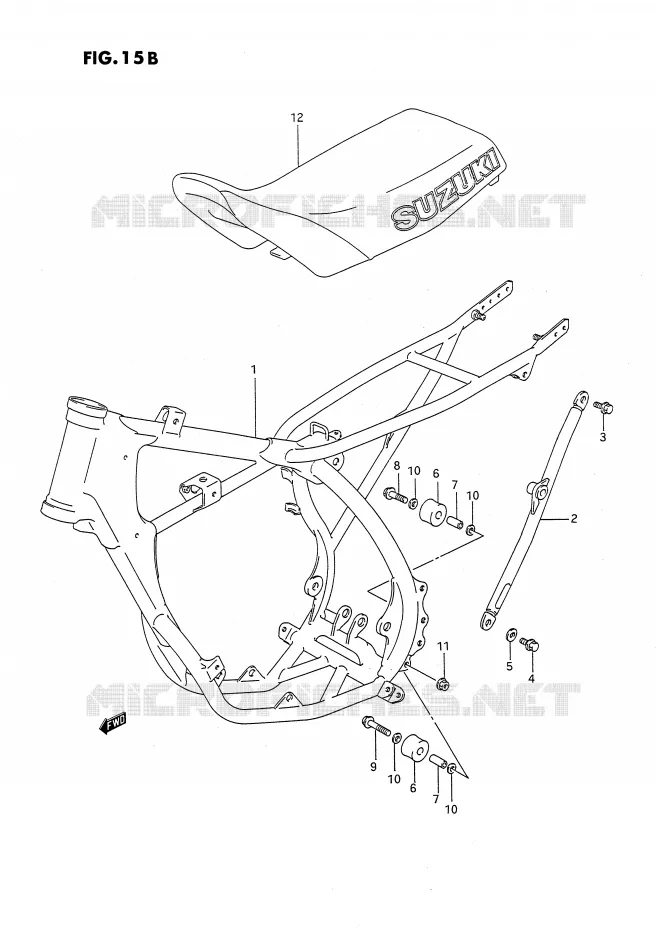 FRAME - SEAT (MODELE M/N) Suzuki MOTO 80 RM 1992  RM80N(E24)
