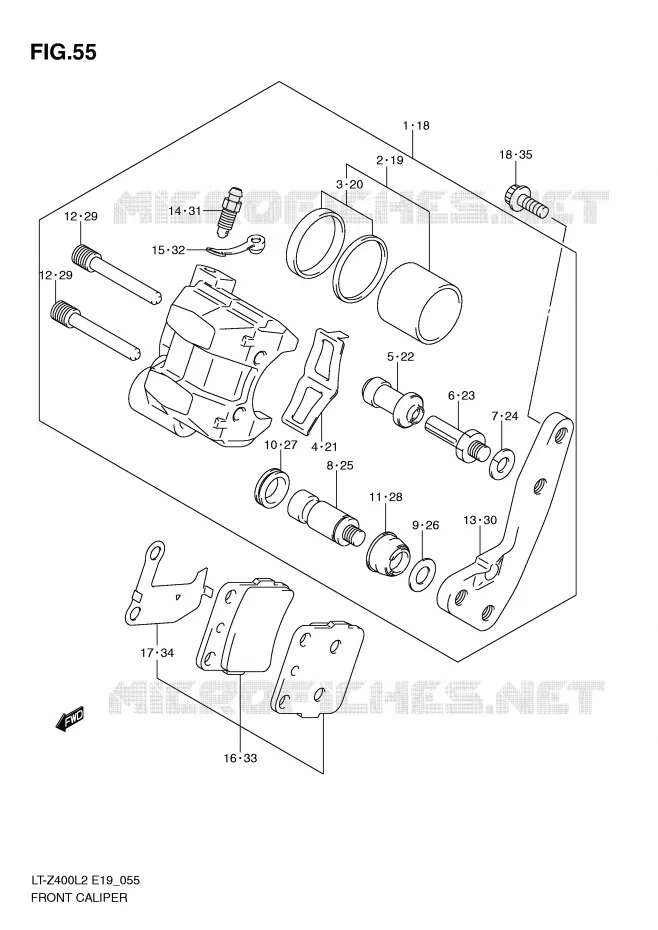 FRONT CALIPER Suzuki QUAD 400 QUADSPORT 2015  LT-Z400ZL2(E19)