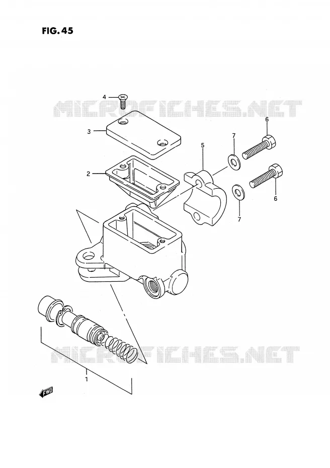 FRONT HOOFDREMCILINDER (MODELE H/J/K/L) Suzuki QUAD 250 QUADRUNNER 1989  LT-4WDK(E3)