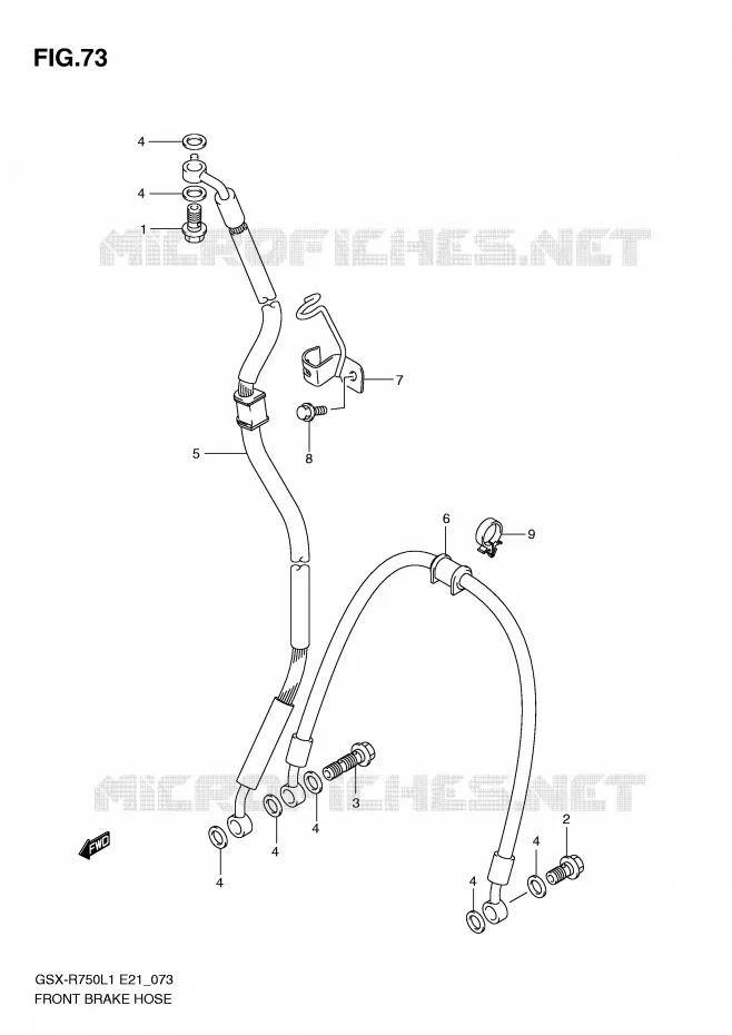 FRONT REMSLANG Suzuki MOTO 750 GSX-R 2012  GSX-R750UFL1(E21)