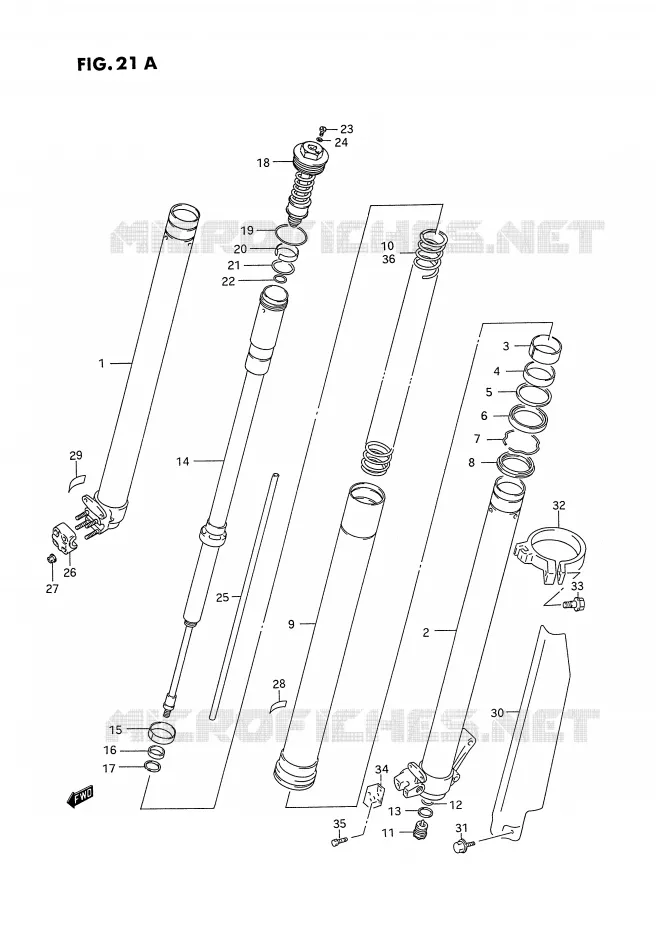 FRONT SCHOKDEMPER (MODELE R/S) Suzuki MOTO 250 RM 1994  RM250R(E3)