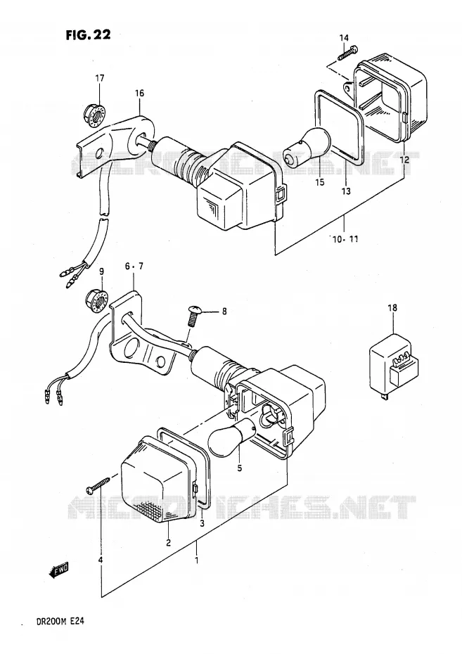 INDICATOREN (E6, E24) Suzuki MOTO 200 DR 1986  DR200G(E24)