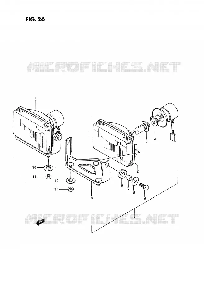 KOPLAMP Suzuki QUAD 250 QUADRUNNER 1992  LT-4WDN(E3)
