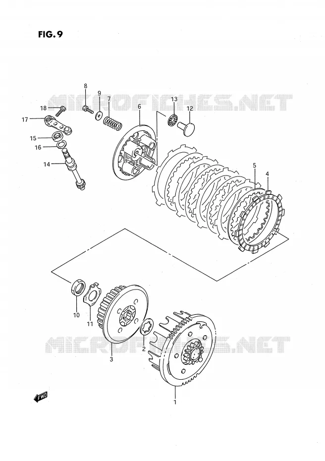 KOPPELING (MODELE G/H) Suzuki MOTO 80 RM 1993  RM80P(E24)