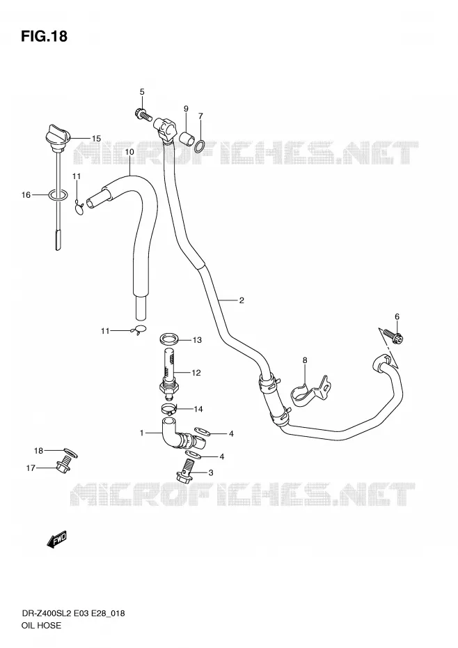 OLIE SLANG Suzuki MOTO 400 DR-Z 2012  DR-Z400SL2(E03)