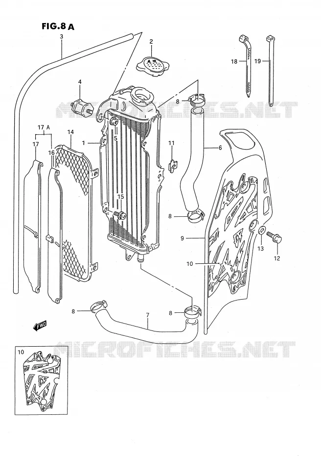 RADIATOR (MODELE R/S) Suzuki MOTO 80 RM 1987  RM80H(E24)