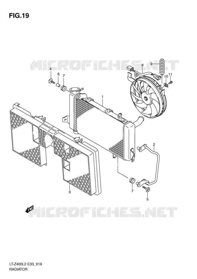 RADIATOR Suzuki QUAD 400 QUADSPORT 2012  LT-Z400L2(E33)