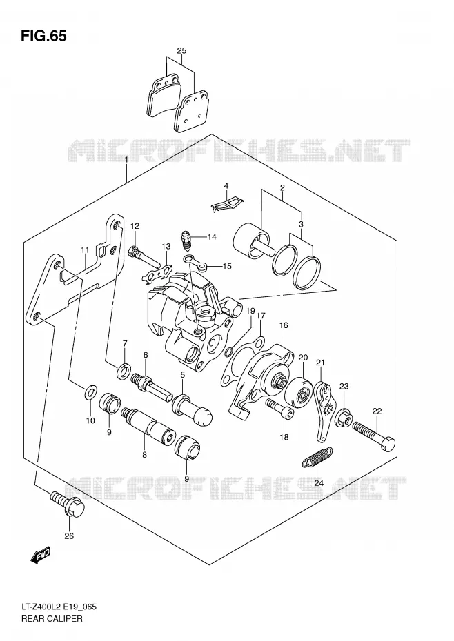 REAR CALIPER Suzuki QUAD 400 QUADSPORT 2015  LT-Z400ZL2(E19)