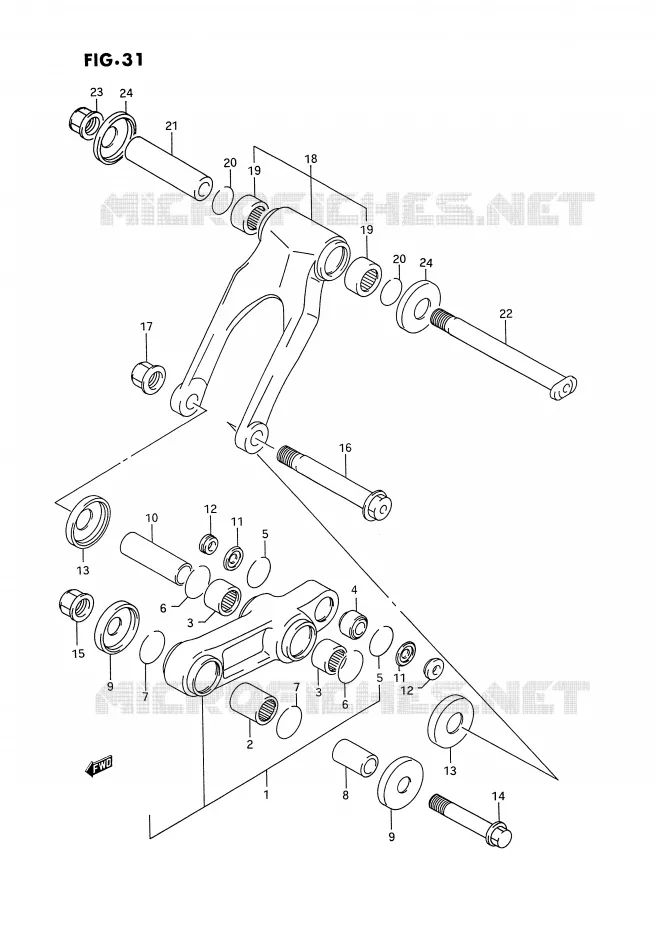 SCHOKBREKER AANEENSCHAKELING Suzuki MOTO 250 RM-250 1995  RM250S(E3)