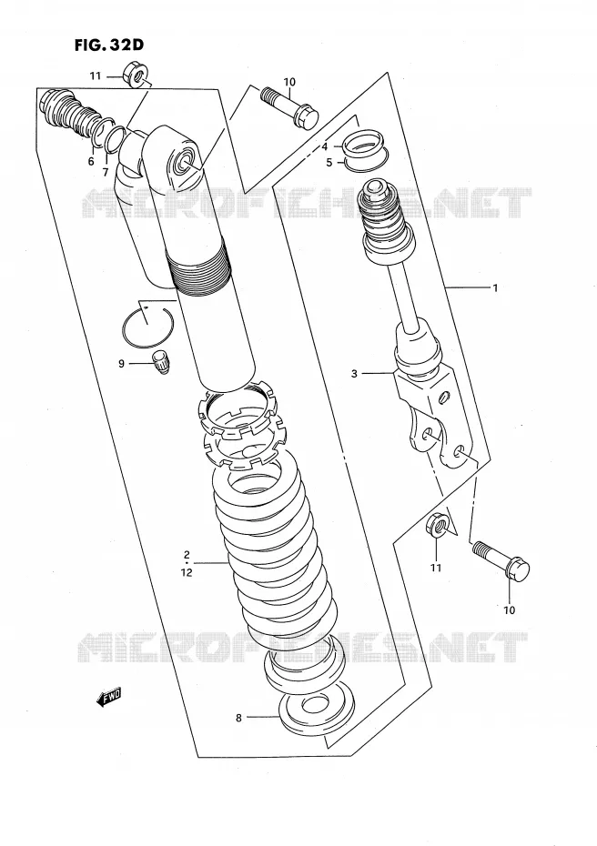 SCHOKDEMPER (MODELE M/N/P/R/S) Suzuki MOTO 80 RM 1995  RM80S(E24)