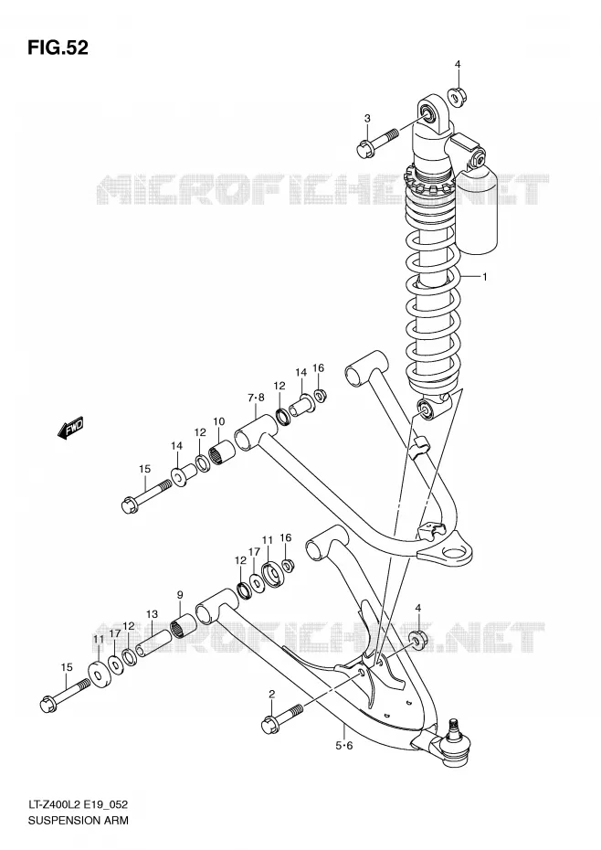 SCHORSING ARM (LT-Z400ZL2 E19) Suzuki QUAD 400 QUADSPORT 2015  LT-Z400L2(E19)