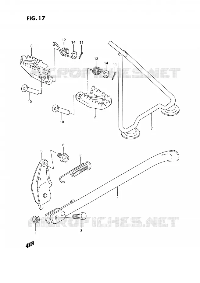 STAND - FOOTREST Suzuki MOTO 250 RM-250 1995  RM250S(E3)