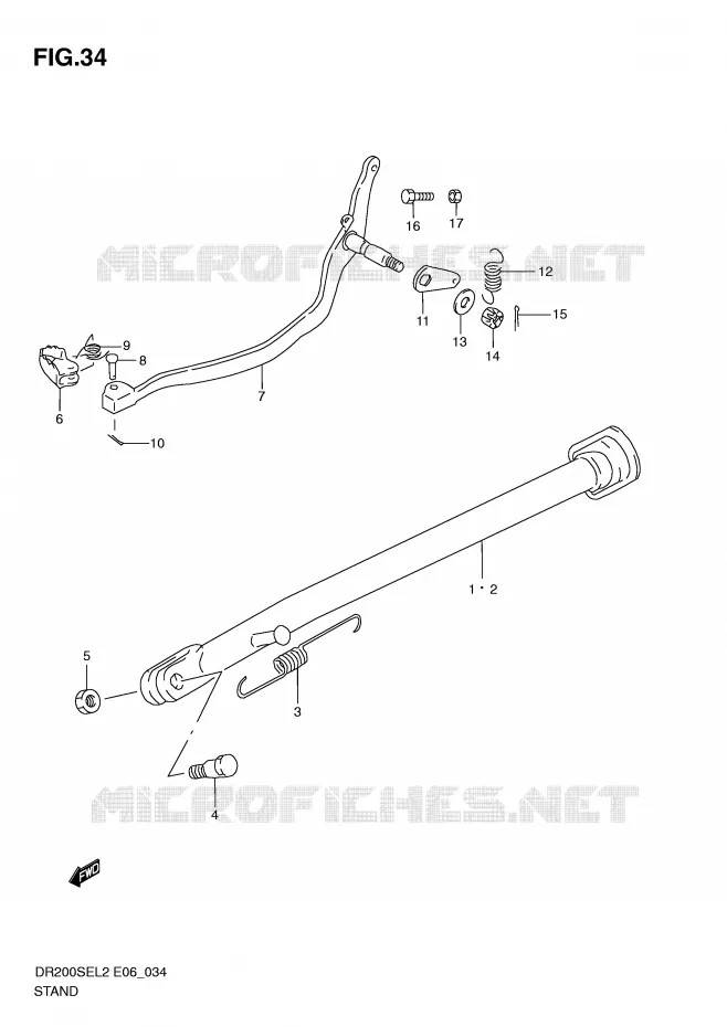 STAND (DR200SEL2 E24) Suzuki MOTO 200 DR 2012  DR200SEL2(E06)
