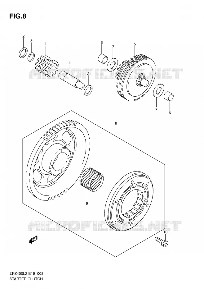 STARTMOTOR CLUTCH Suzuki QUAD 400 QUADSPORT 2015  LT-Z400L2(E19)