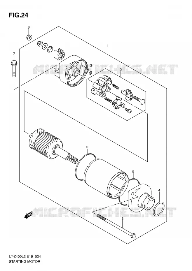 STARTMOTOR Suzuki QUAD 400 QUADSPORT 2012  LT-Z400L2(E19)