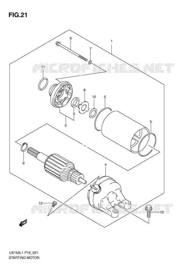 STARTMOTOR Suzuki SCOOTER 150 SIXTEEN 2011  UX150L1(P19)