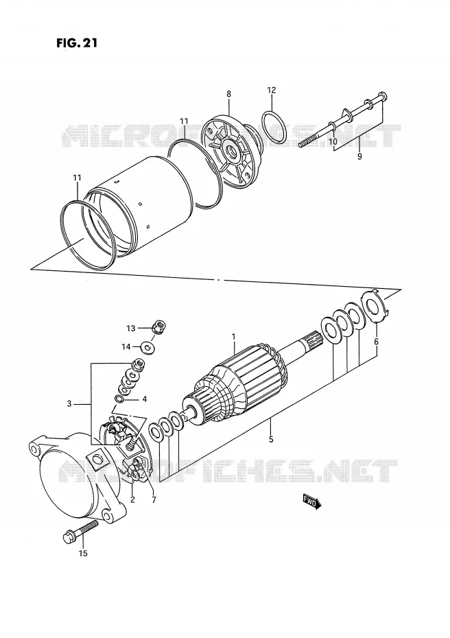 STARTMOTOR (~E.NO.125080) Suzuki QUAD 250 QUADRUNNER 1991  LT-4WDM(E3)