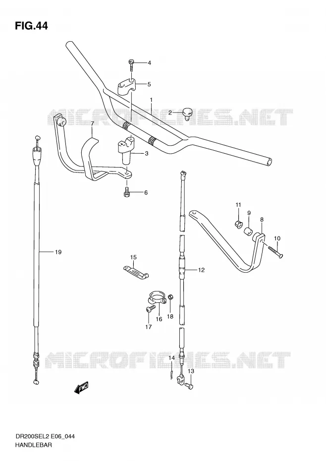 STUUR (DR200SEL2 E24) Suzuki MOTO 200 DR 2012  DR200SEL2(E06)