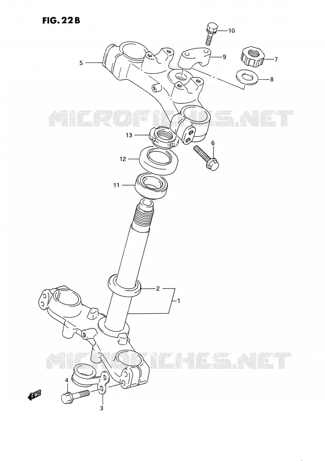STUURKOLOM (MODELE L/M/N/P/R/S) Suzuki MOTO 80 RM 1992  RM80N(E24)