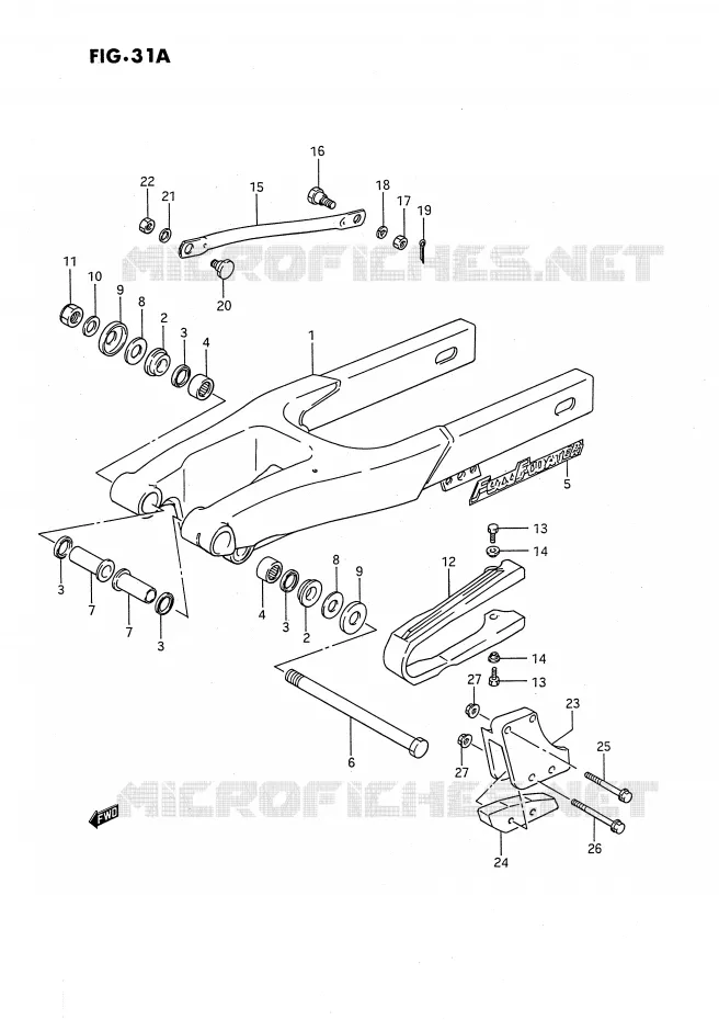 SWINGARM (MODELE K) Suzuki MOTO 80 RM 1988  RM80J(E24)