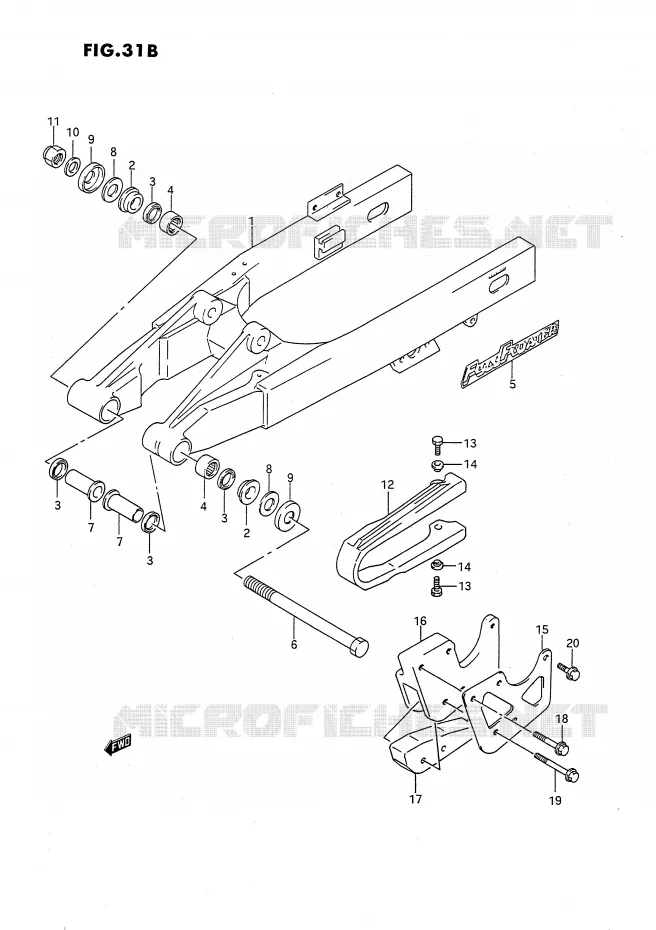 SWINGARM (MODELE L) Suzuki MOTO 80 RM 1992  RM80N(E24)