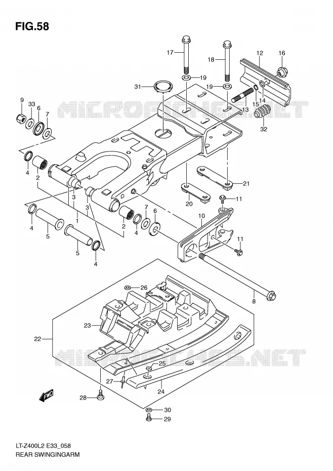 SWINGARM Suzuki QUAD 400 QUADSPORT 2012  LT-Z400L2(E33)