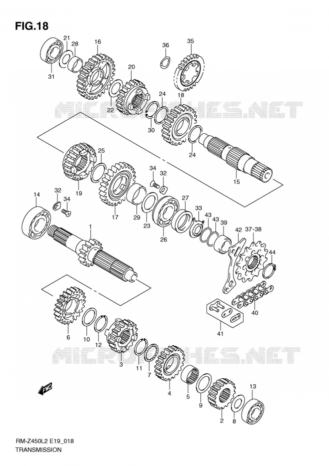 TRANSMISSION Suzuki MOTO 450 RM-Z 2012  RM-Z450L2(E19)