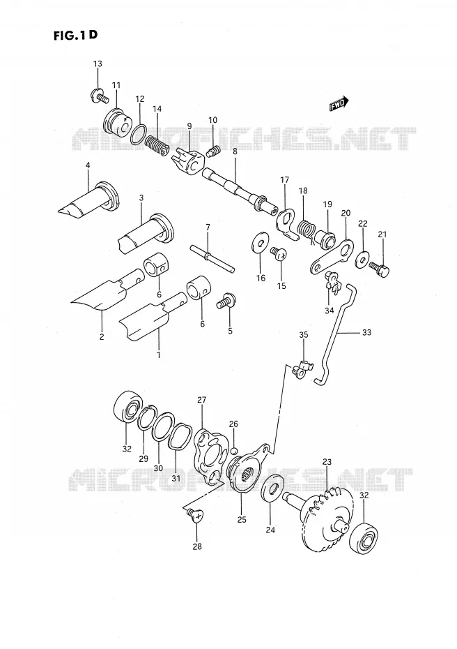 UITLAATKLEP (MODELE K/L/M/N/P/R/S) Suzuki MOTO 80 RM 1987  RM80H(E24)