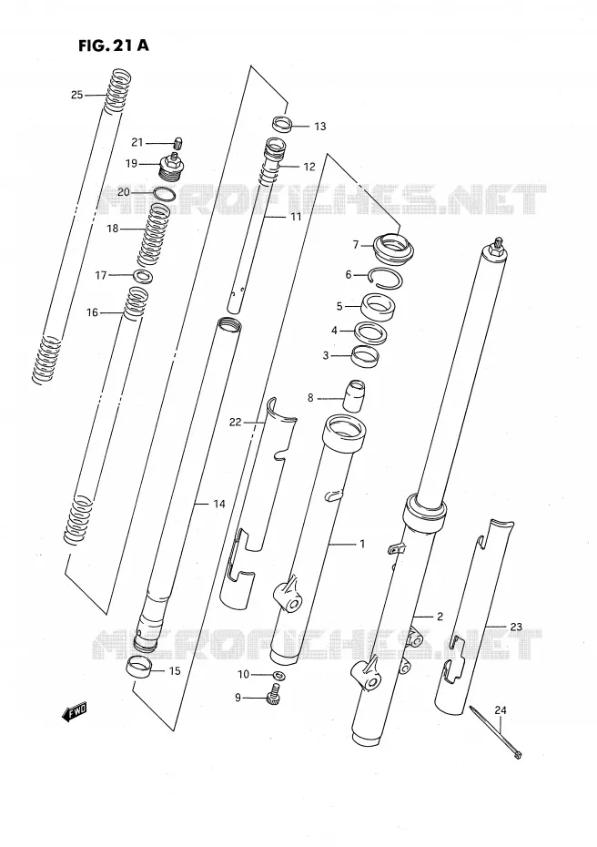 VOORVORK (MODELE K) Suzuki MOTO 80 RM 1991  RM80M(E24)