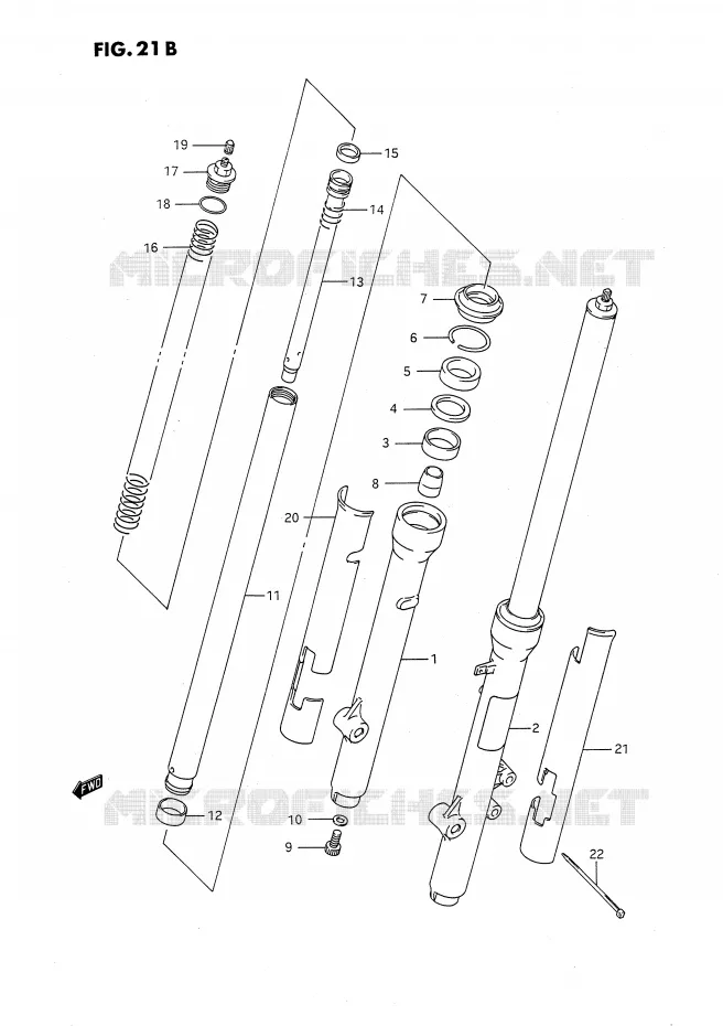 VOORVORK (MODELE L/M/N/P/R) Suzuki MOTO 80 RM 1987  RM80H(E24)