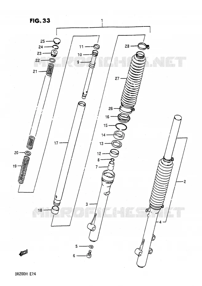 VOORVORK Suzuki MOTO 200 DR 1987  DR200H(E24)