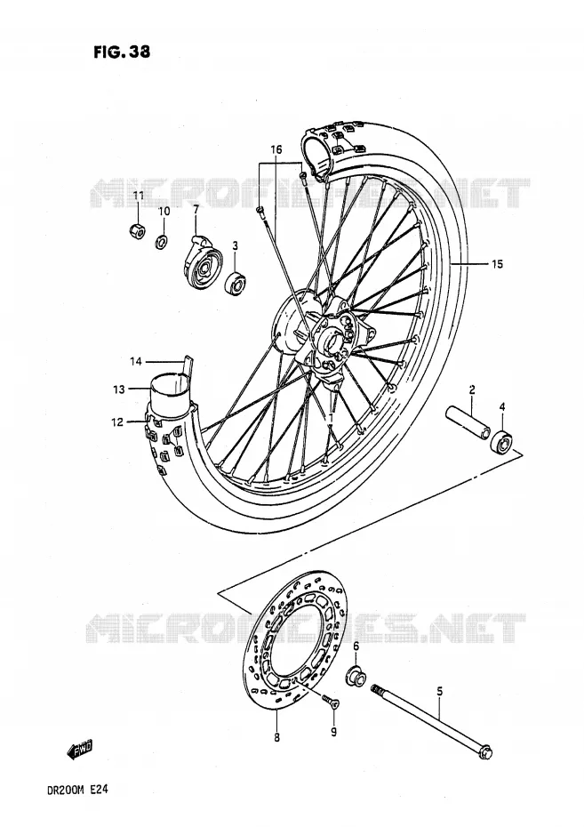 VOORWIEL Suzuki MOTO 200 DR 1989  DR200K(E24)