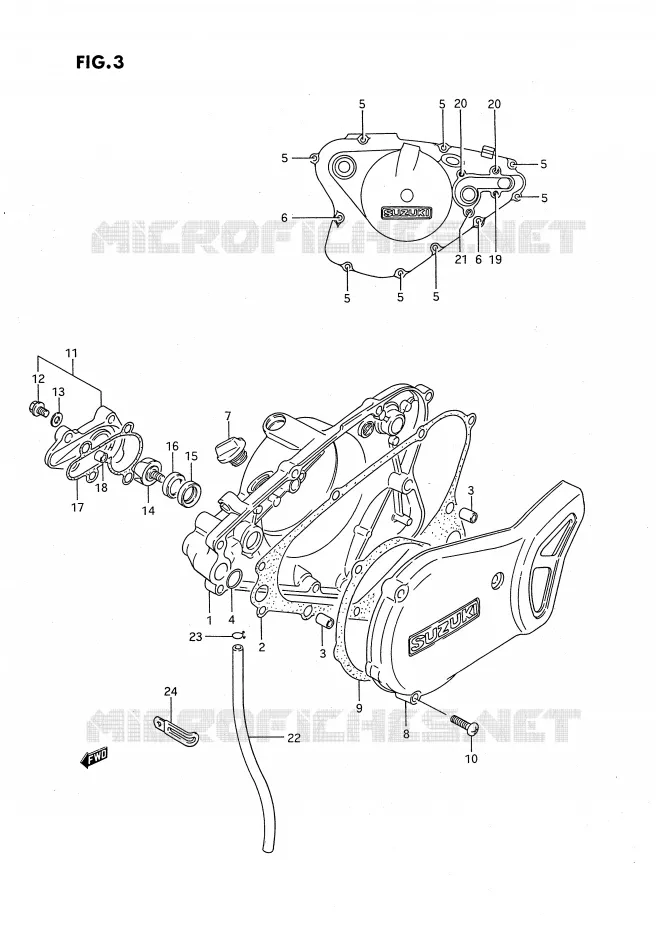 WATER POMPHUIS (MODELE G/H) Suzuki MOTO 80 RM 1995  RM80S(E24)