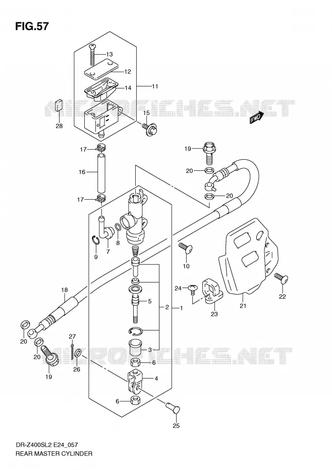 ACHTER HOOFDREMCILINDER Suzuki MOTO 400 DR-Z 2012  DR-Z400SL2(E24)
