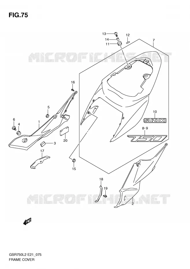 ACHTER KUIP Suzuki MOTO 750 GSR 2012  GSR750UEL2(E21)