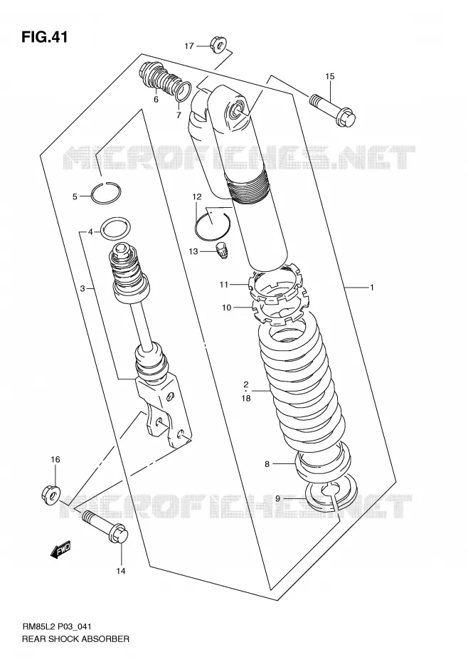 ACHTER SCHOKDEMPER (RM85L2 P03) Suzuki MOTO 85 RM 2012  RM85LL2(P03)
