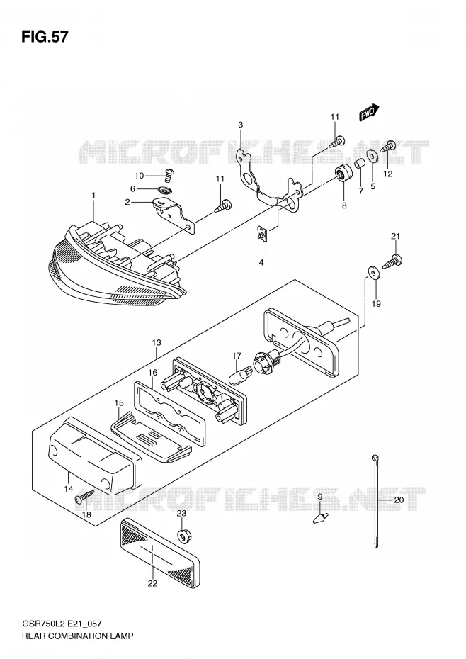 ACHTERLICHT Suzuki MOTO 750 GSR 2012  GSR750AL2(E21)