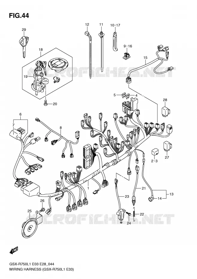 BEDRADING (GSX-R750L1 E33) Suzuki MOTO 750 GSX-R 2011  GSX-R750L1(E3)