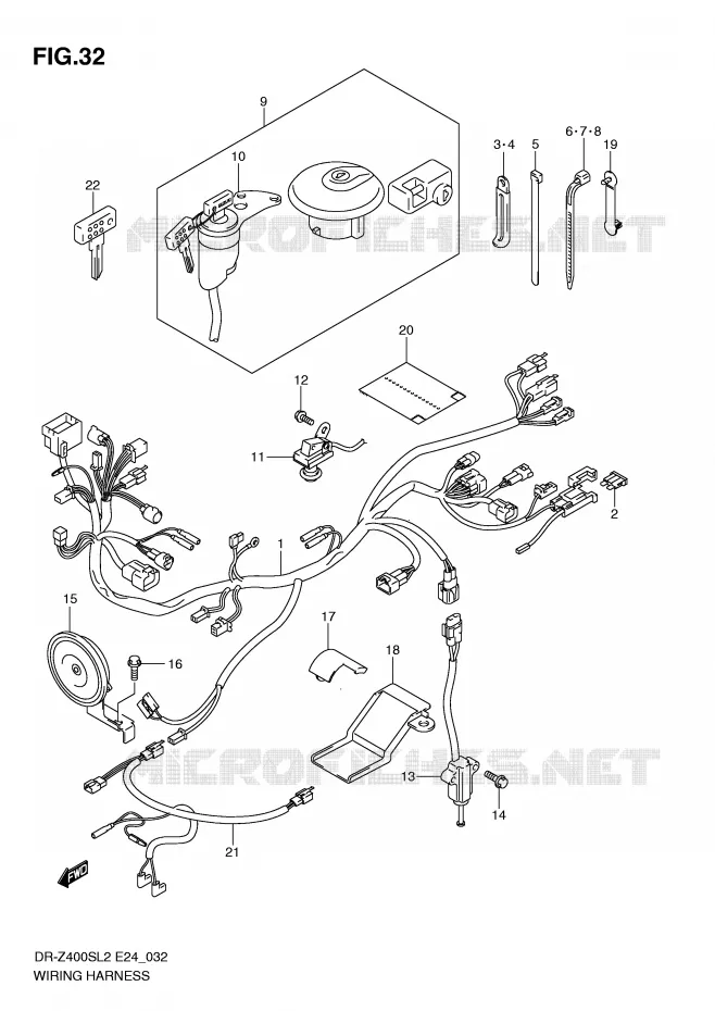 BEDRADING Suzuki MOTO 400 DR-Z 2012  DR-Z400SL2(E24)