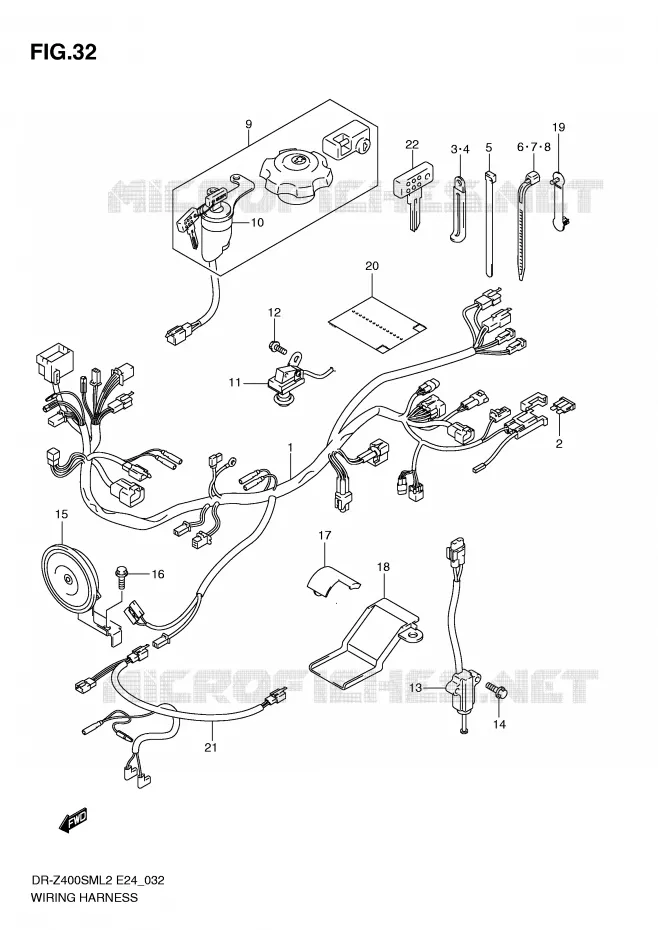 BEDRADING Suzuki MOTO 400 DR-Z 2012  DR-Z400SML2(E24)