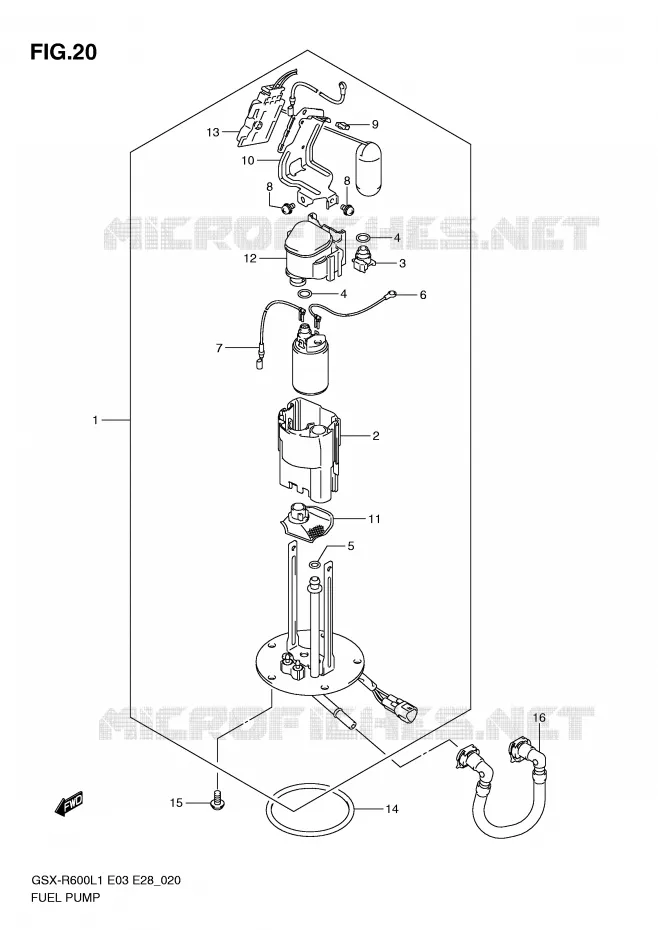 BENZINE POMP Suzuki MOTO 600 GSX-R 2011  GSX-R600L1(E3)
