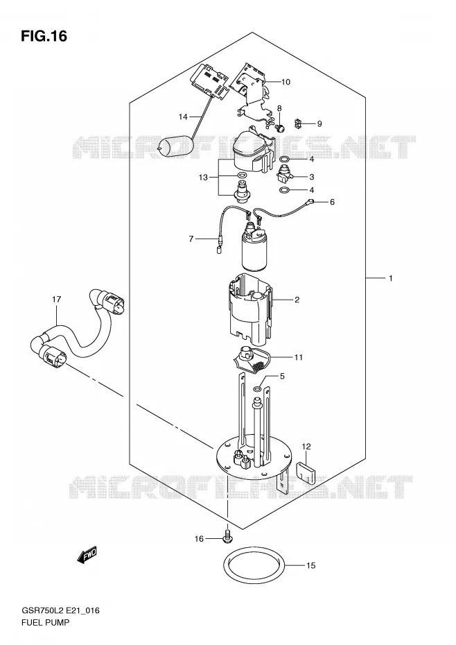 BENZINE POMP Suzuki MOTO 750 GSR 2012  GSR750AL2(E21)