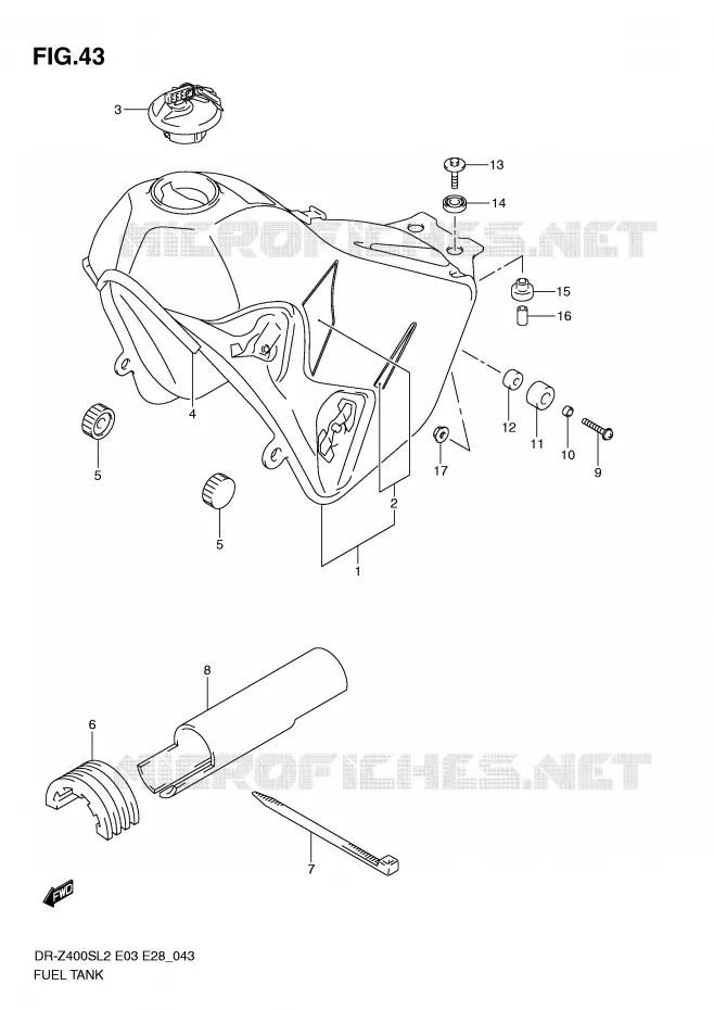 BENZINETANK (DR-Z400SL2 E28) Suzuki MOTO 400 DR-Z 2012  DR-Z400SL2(E03)