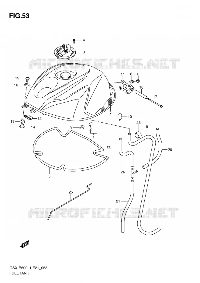 BENZINETANK (GSX-R600UFL1 E21) Suzuki MOTO 600 GSX-R 2011  GSX-R600UFL1(E21)