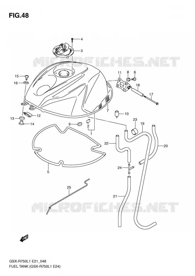 BENZINETANK (GSX-R750L1 E24) Suzuki MOTO 750 GSX-R 2011  GSX-R750L1(E21)