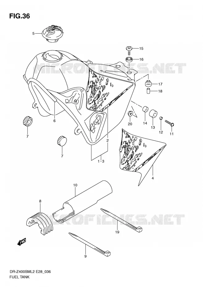 BENZINETANK Suzuki MOTO 400 DR-Z 2012  DR-Z400SML2(E28)