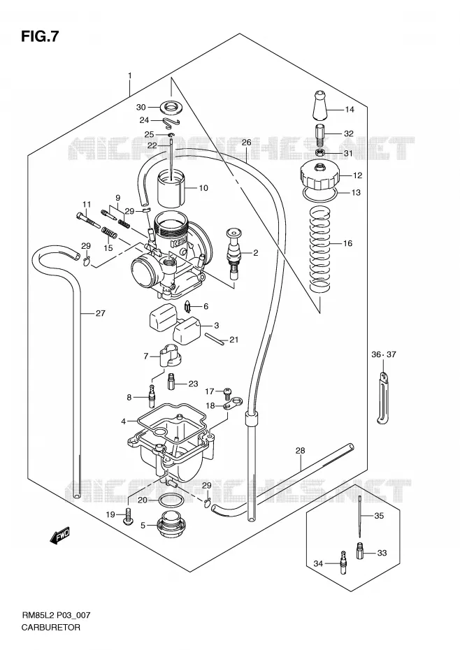 CARBURATOR Suzuki MOTO 85 RM 2012  RM85L2(P03)