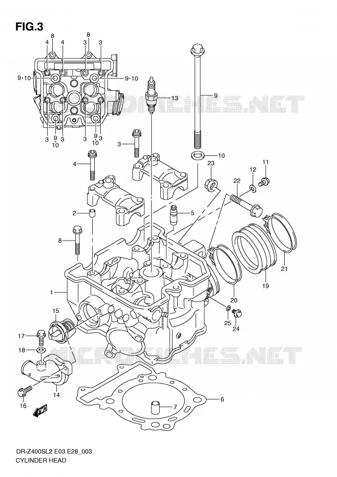 CILINDERKOP Suzuki MOTO 400 DR-Z 2012  DR-Z400SL2(E03)